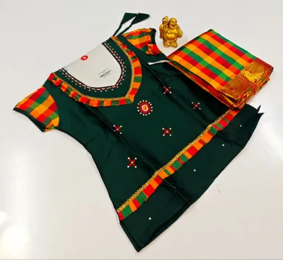 Princess Charm Embroidered Pattu Pavadai Set